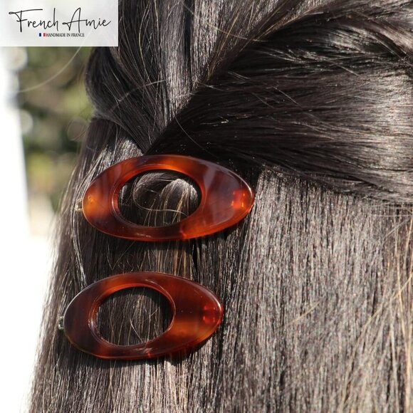 Small Celluloid Hair Clips Tortoise Shell 2 Pcs Women\'s Hair Accessories main image 9